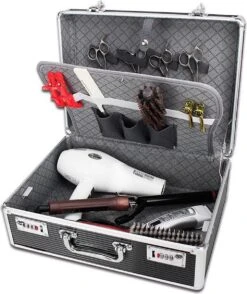 Beautycase / Beautykoffer Zilver Kleur - Functioneel - Aluminium Mobiel - Alle Beautygereedschappen- Kapper - Tattoo - Nagel - Visagie - Make-up - Cosmetica - Schmink - Beauty Case / Beauty Koffer Portable -Reisbagage Winkel 1008x1200 4