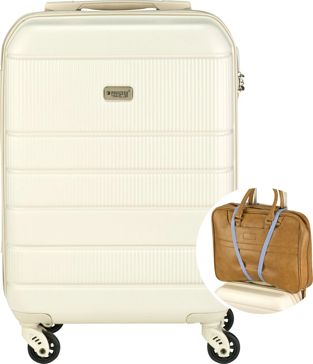 Princess Traveller Florence - Handbagagekoffer Met Strap - Crème - S - 55cm 9 Princess Traveller Florence - Handbagagekoffer Met Strap - Crème - S - 55cm - Afbeelding 7