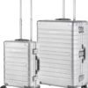 CarryOn Kofferset ULD - Luxe Aluminium Handbagage Koffer 55cm + 76cm Grote Reiskoffer - Dubbel TSA Slot - Zilver -Reisbagage Winkel 1034x1200