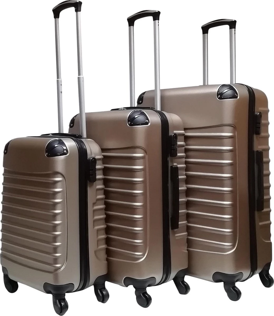 Castillo Trimix 3 Delige ABS Kofferset - Champagne 3 Castillo Trimix 3 Delige ABS Kofferset - Champagne