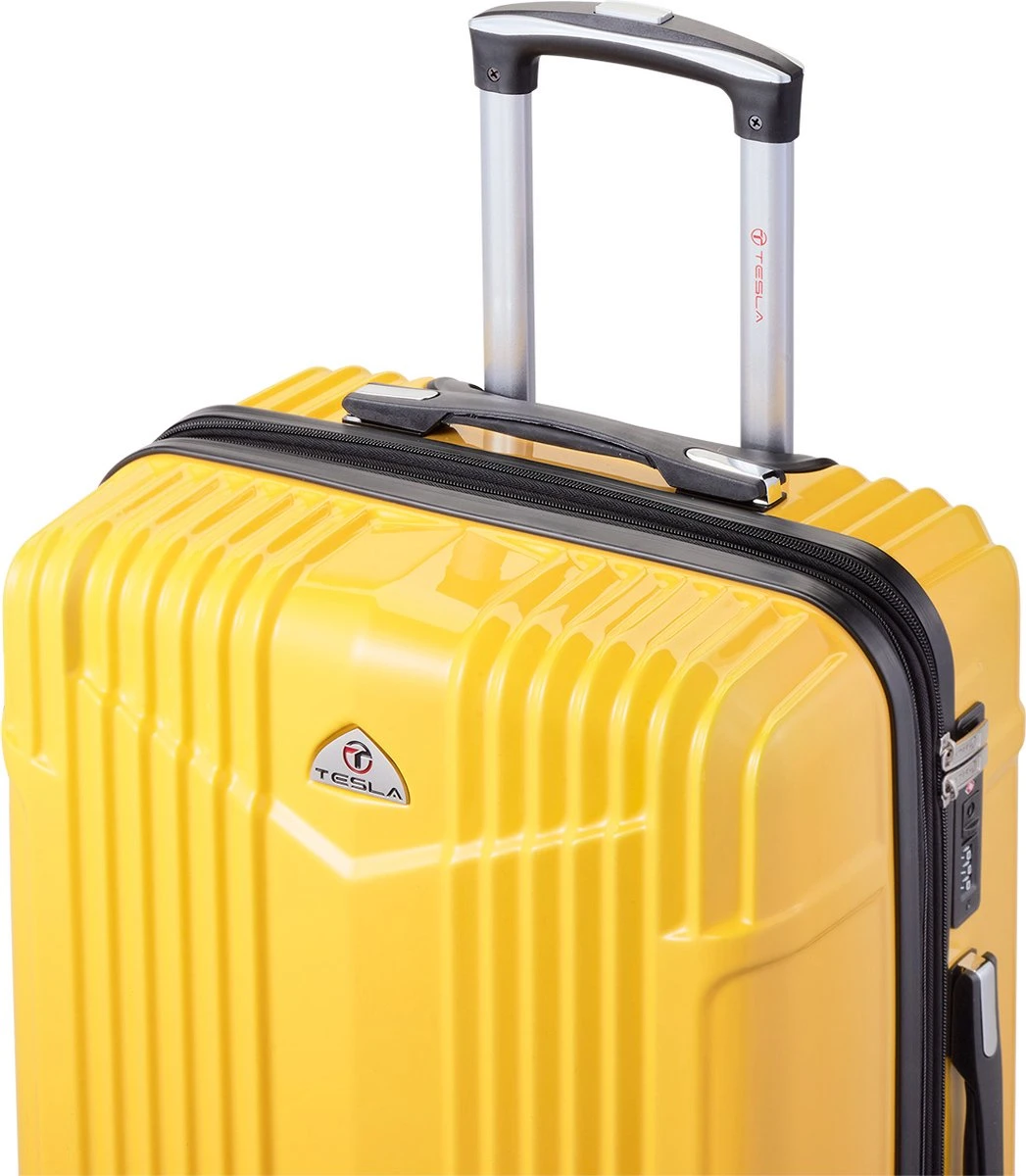 Tesla PC - Reiskoffer - 65 Cm - 4 Wielen - Geel 6 Tesla PC - Reiskoffer - 65 Cm - 4 Wielen - Geel - Afbeelding 4