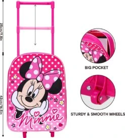 Disney MINNIE MOUSE Polka Dots Trolley Koffertje Vakantie Logeren Tripjes Roze -Reisbagage Winkel 1090x1200