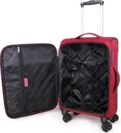 Decent D-Upright Handbagage Koffer - 55 Cm - TSA Slot - Bordeaux Rood -Reisbagage Winkel 1093x1200