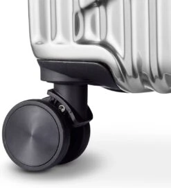 Tesla PC - Handbagage Koffer - 55x35x20 Cm - 4 Wielen - Zilver -Reisbagage Winkel 1095x1200