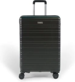 ©TROLLEYZ - Amsterdam No.9 - Reiskoffer 69cm Met TSA Slot - Dubbele Wielen - 360° Spinners - 100% ABS - Reiskoffer In Night Black