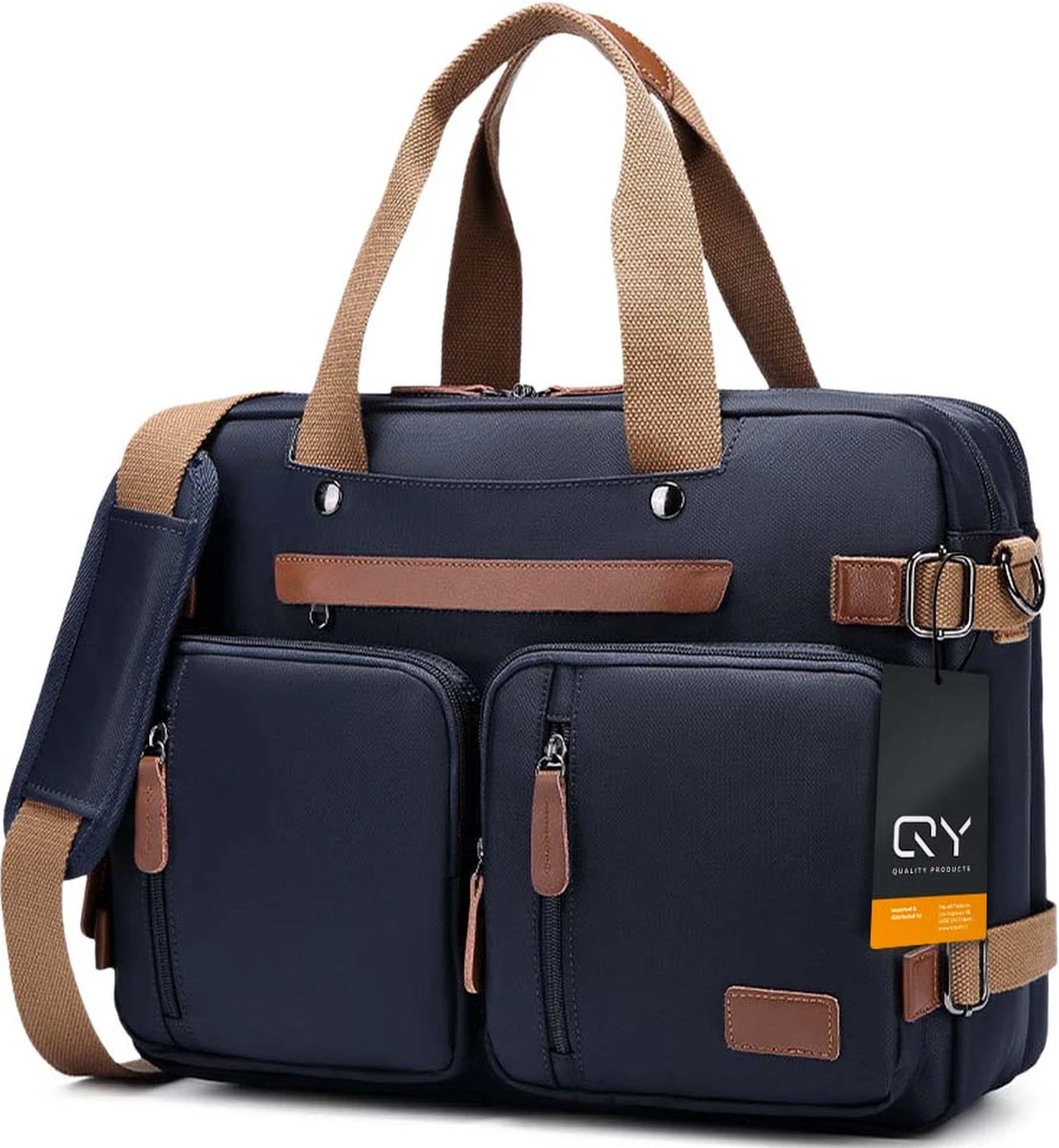 Laptoptas 2 In 1 Laptop Rugtas Schoudertas Voor 15.6 Inch Laptop – Blauw 10 Laptoptas 2 In 1 Laptop Rugtas Schoudertas Voor 15.6 Inch Laptop – Blauw - Afbeelding 8