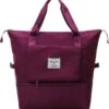 Merkloos Opvouwbare Handbagage Reistas – Opvouwbaar Tot 28 X 18 Cm – Wijnrood