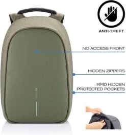 XD Design Bobby Hero Regular - Anti-Diefstal Rugzak 18 Liter - Groen -Reisbagage Winkel 1123x1200 1
