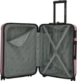 Enrico Benetti Koffer / Trolley / Reiskoffer - 65 X 41 X 25 Cm - 68 Liter - ABS - Maat M - Louisville - Roze -Reisbagage Winkel 1135x1200 2