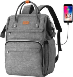 Rugzak Voor Dames Met RFID-tas, Laptoprugzak Voor 15,6-inch Laptop, Waterdicht En Anti-diefstal, Dagrugzak Voor Reizen, Zaken, Werk, Schoolrugzak Voor Tienermeisjes (grijs) -Reisbagage Winkel 1139x1200 4