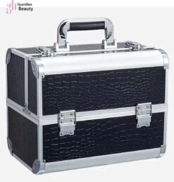Beautycase / Beautykoffer Van Aluminium Aluminium Zwart Kleur Met Zilver Strips - Kapper - Tattoo - Nagel - Visagie - Make-up - Cosmetica - Schmink - Beauty Case / Beauty Koffer -Reisbagage Winkel 1150x1200 10
