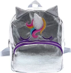 Rugzak Eenhoorn 30cm X 38cm - Rugtas - Unicorn - Zilverkleurig