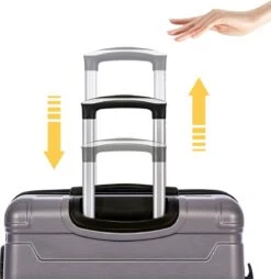 Merax 3-delig Kofferset Met TSA Slot - Trolleyset ABS 40L, 70L & 110 Liter - Grijs -Reisbagage Winkel 1167x1200 3