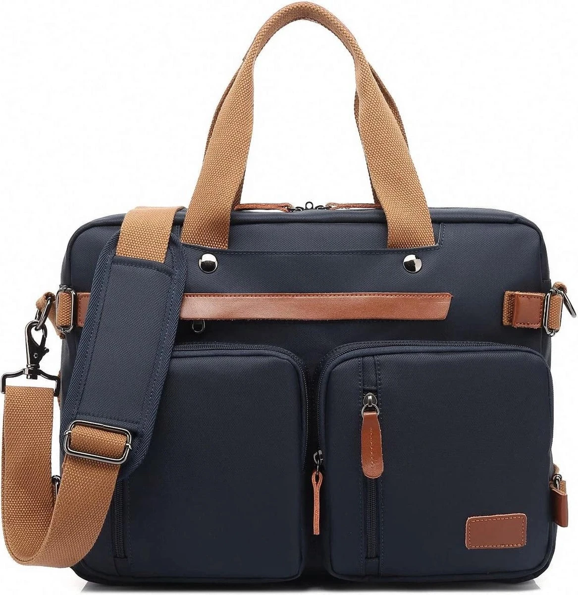 Laptoptas 2 In 1 Laptop Rugtas Schoudertas Voor 15.6 Inch Laptop – Blauw 16 Laptoptas 2 In 1 Laptop Rugtas Schoudertas Voor 15.6 Inch Laptop – Blauw - Afbeelding 14