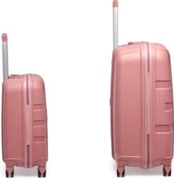 ©TROLLEYZ - Paris No.5 - Kofferset 2 Delig - 55+78cm Met TSA Slot - Dubbele Wielen - 360° Spinners - 100% Polypropyleen - Reiskoffers In Rose Blush -Reisbagage Winkel 1170x1200 5