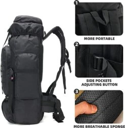 IBright XXL Tactical Backpack 100 Liter - Tactische Rugzak -Militaire Rugzak - Waterdicht - Zwart -Reisbagage Winkel 1170x1200 9