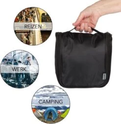 TravelSky Reis Toilettas Met Haak Travel Etui Organizer Voor Toiletartikelen Kamperen & Reizen Accessoires – Geschikt Voor Dames En Heren – Zwart -Reisbagage Winkel 1173x1200 4