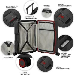 CarryOn Protector Luxe Reiskoffer - Trolley 66cm Met TSA-klikslot En OKOBAN - Ultrasterk - Zwart -Reisbagage Winkel 1189x1200 3