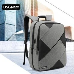 Rugzak - DSGN GMTRC - Rugtas - Laptopvak - USB - Laptoptas - Apple MacBook Air Pro - Notebook - Chromebook - 13-13.3-15-15.6-16 Inch - Waterdicht - Grijs Zwart -Reisbagage Winkel 1198x1200 3