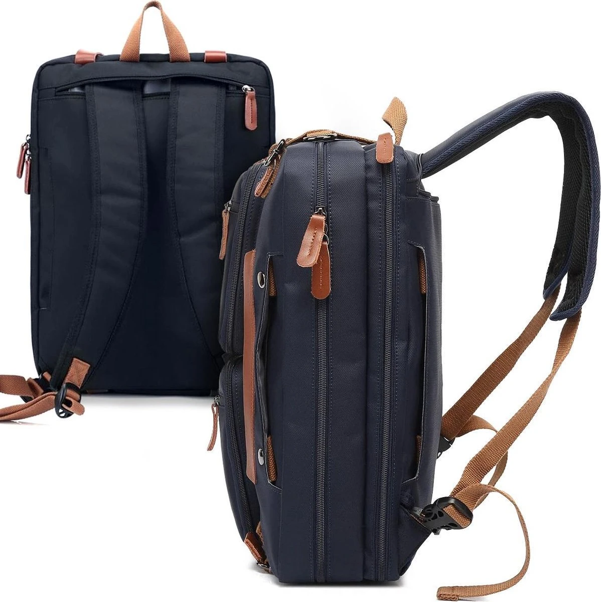 Laptoptas 2 In 1 Laptop Rugtas Schoudertas Voor 15.6 Inch Laptop – Blauw 6 Laptoptas 2 In 1 Laptop Rugtas Schoudertas Voor 15.6 Inch Laptop – Blauw - Afbeelding 4