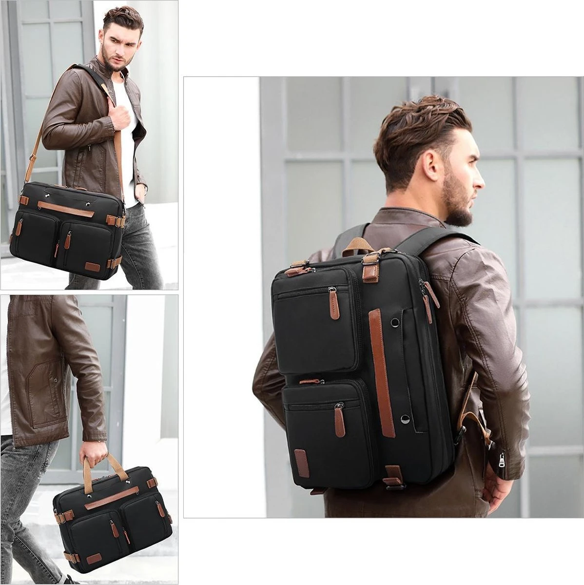 Laptoptas 2 In 1 Laptop Rugtas Schoudertas Voor 15.6 Inch Laptop – Blauw 9 Laptoptas 2 In 1 Laptop Rugtas Schoudertas Voor 15.6 Inch Laptop – Blauw - Afbeelding 7