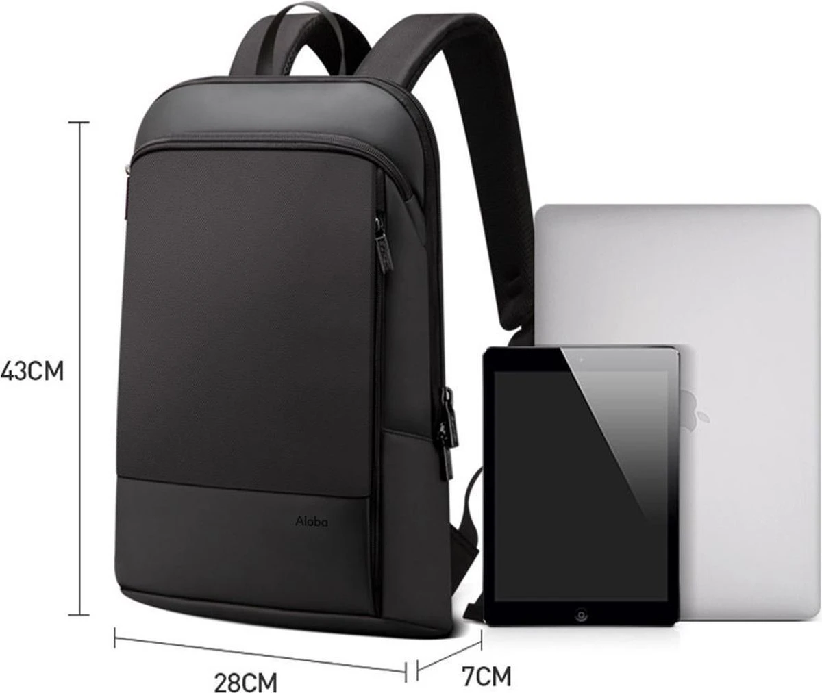 Aloba - Rugzak Met Laptopvak Tot 15.6 Inch - Anti Diefstal Tas - Waterdichte Moderne Rugzak - Leer 9 Aloba - Rugzak Met Laptopvak Tot 15.6 Inch - Anti Diefstal Tas - Waterdichte Moderne Rugzak - Leer - Afbeelding 7