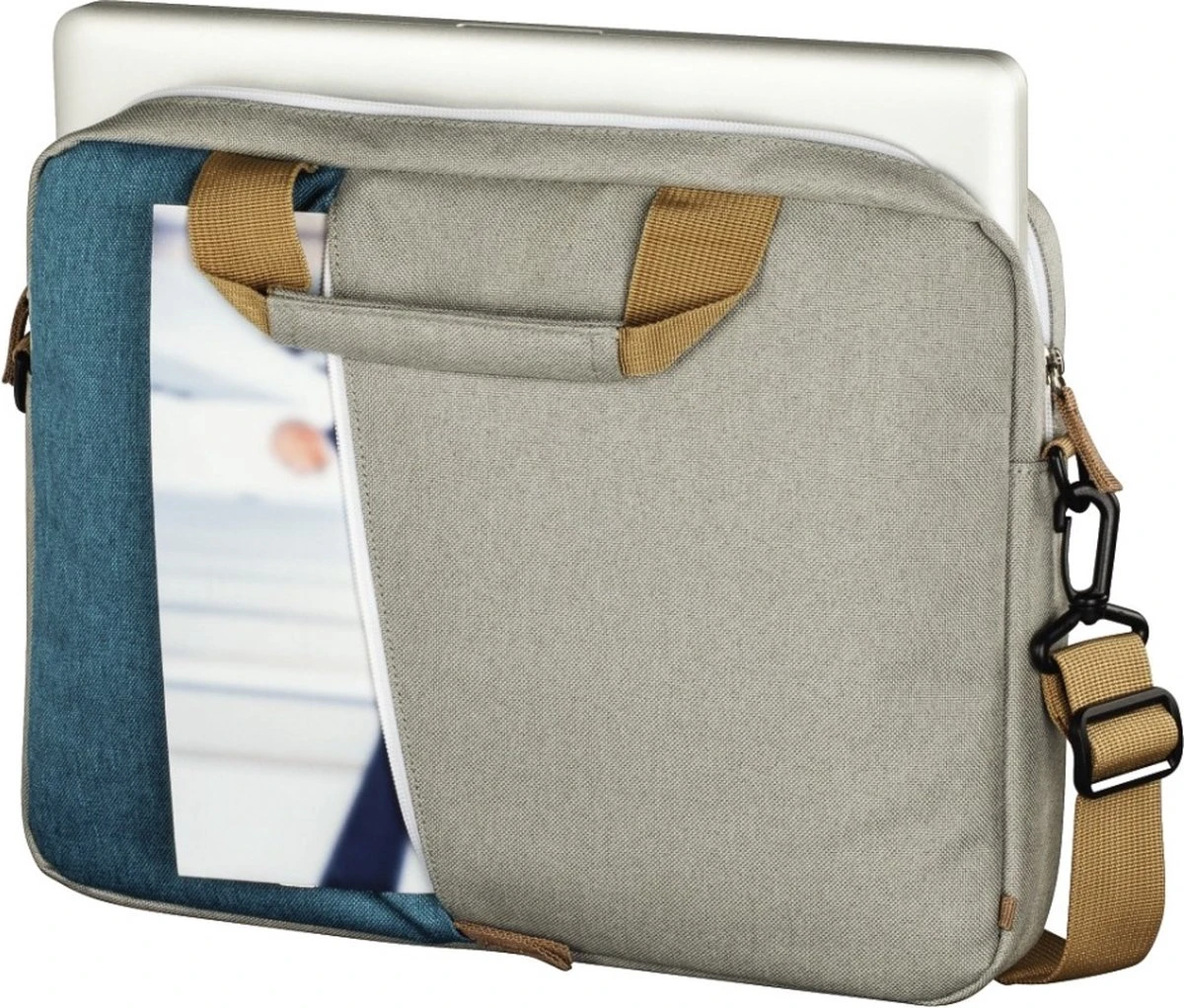 Hama Laptoptas Florence Design 15.6 Petrol/grijs 4 Hama Laptoptas Florence Design 15.6 Petrol/grijs - Afbeelding 2