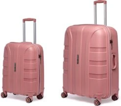 ©TROLLEYZ - Paris No.5 - Kofferset 2 Delig - 55+78cm Met TSA Slot - Dubbele Wielen - 360° Spinners - 100% Polypropyleen - Reiskoffers In Rose Blush -Reisbagage Winkel 1200x1051 3