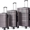 Merax 3-delig Kofferset Met TSA Slot - Trolleyset ABS 40L, 70L & 110 Liter - Grijs -Reisbagage Winkel 1200x1057 1