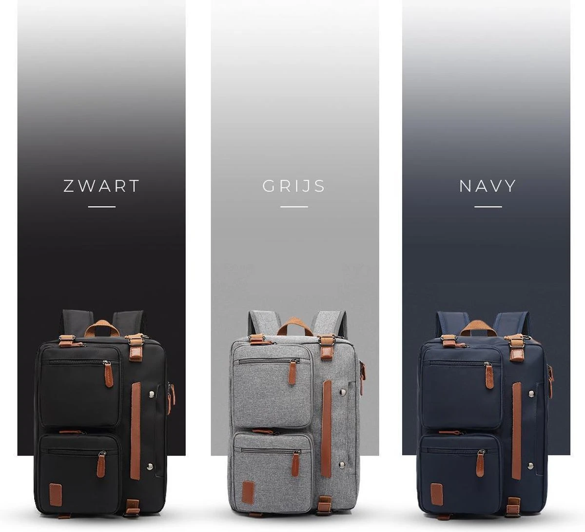 Laptoptas 2 In 1 Laptop Rugtas Schoudertas Voor 15.6 Inch Laptop – Zwart 13 Laptoptas 2 In 1 Laptop Rugtas Schoudertas Voor 15.6 Inch Laptop – Zwart - Afbeelding 11