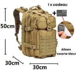 Merkloos Militaire Rugzak | 50L | Tactical Backpack | Leger Rugzak | Outdoor Rugzak | Rugzak -Reisbagage Winkel 1200x1107 6