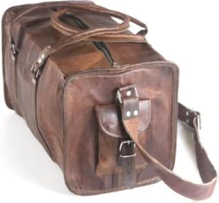 Duffeltas Weekendtas 50 X 24 X 24 Cm - Echte Leder - Cognac Bruin Leder – Reistas - Sporttas 22 Duffeltas Weekendtas 50 X 24 X 24 Cm - Echte Leder - Cognac Bruin Leder – Reistas - Sporttas -Reisbagage Winkel 1200x1115 2