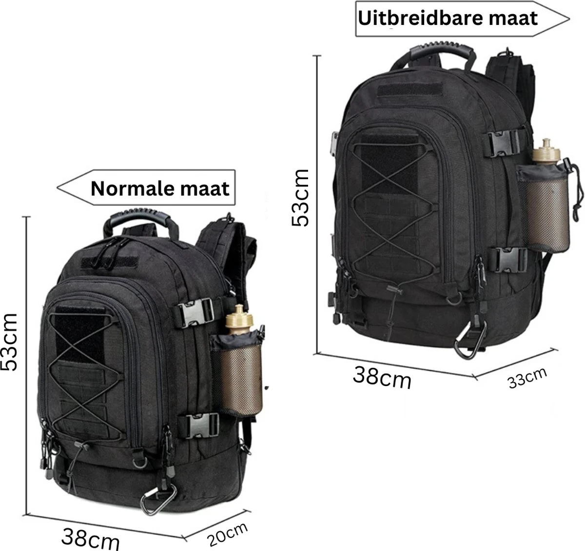 Rugzak 60 Liter - Backpack – Waterdicht - Militaire - Ademend – Licht Groen - Reizen – Geschikt Voor Heren, Dames, Jongens En Meisjes 7 Rugzak 60 Liter - Backpack – Waterdicht - Militaire - Ademend – Licht Groen - Reizen – Geschikt Voor Heren, Dames, Jongens En Meisjes - Afbeelding 5