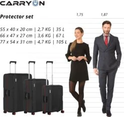 CarryOn Protector Luxe 3-delige Kofferset - Trolleyset Met TSA-kliksloten - Zwart -Reisbagage Winkel 1200x1130 3
