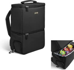 Standley SplitBag - Rugzak - Koeltas - Inclusief Koelelementen - Rugtas - Zwart - Met Handgel Sleutelhanger - Cadeau -Reisbagage Winkel 1200x1133 4