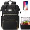 Merkloos ETRONIK Lunch Rugzak Voor Dames, Laptoprugzak, 15,6 Inch Met Geïsoleerde Koeltas, Waterdichte Koelrugzak Met USB-oplaadaansluiting, Koeltas, Lunchtas Voor Dames En Heren, Reizen, Werk, School, Zwart