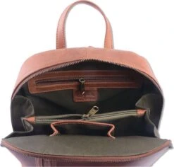 WILD WOODS Leren Dames Rugtas M - Casual Rugzak - Oil Pull-up Leer - Cognac -Reisbagage Winkel 1200x1148 8