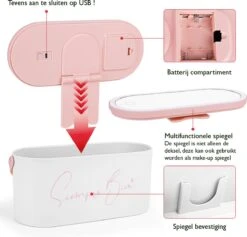 Beautycase Wit - LED-spiegel - Make Up - Make-up Org - Make-up Organizer Met Spiegel - Make-up Koffer - Beautycase - Multifunctioneel - Reisformaat -Reisbagage Winkel 1200x1150 12