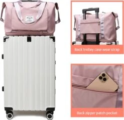 Merkloos Opvouwbare Handbagage Reistas – Opvouwbaar Tot 28 X 18 Cm – Wijnrood -Reisbagage Winkel 1200x1155 7