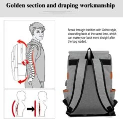 Veran Rugtas - Rugzak - 25 Liter - 15,6" Laptopvak - Boekentas - Vintage - Laptop - School - Boekentas - Grijs -Reisbagage Winkel 1200x1164 7