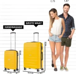 TravelZ Big Bars Kofferset - Trolleyset TSA 2-delig - Handbagage En Groot - Geel -Reisbagage Winkel 1200x1169 17