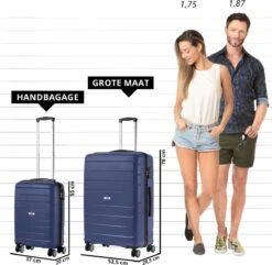TravelZ Big Bars Kofferset - Trolleyset TSA 2-delig - Handbagage En Groot - Blauw -Reisbagage Winkel 1200x1169 19
