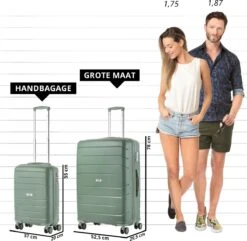 TravelZ Big Bars Kofferset - Trolleyset TSA 2-delig - Handbagage En Groot - Olijf -Reisbagage Winkel 1200x1169 20
