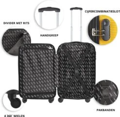 TravelZ Horizon Handbagagekoffer - 54cm Handbagage Trolley Met Gevoerde Binnenkant - Geel -Reisbagage Winkel 1200x1169 6