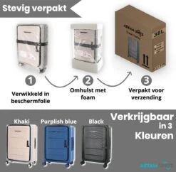 Asyam Units- Handbagage- Invouwbaar- Koffer- Koffer 38L- Spinner Wielen- TSA Slot- Lichtgewicht- Zwart -Reisbagage Winkel 1200x1175