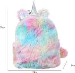 Unicorn Rugzak Zilver Multi Paars Roze Fluffy Bal -Reisbagage Winkel 1200x1176 3