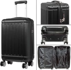 Travelsuitcase - Parma- Ruimbagage Reiskoffer - Polycarbonaat- Zwart - Hoogglans - Maat L / 93 Liter -Reisbagage Winkel 1200x1178 5