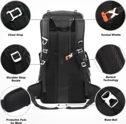 Merkloos Hiking Backpack 50L, Men Women Waterproof Trekking Backpack Travel Backpack Outdoor Hiking Backpack With Rain Cover, Backpacker Backpack For Hiking, Mountaineering, Camping, Travel Sports -Reisbagage Winkel 1200x1179 6