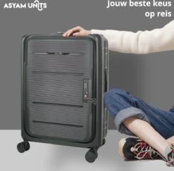 Asyam Units- Handbagage- Invouwbaar- Koffer- Koffer 38L- Spinner Wielen- TSA Slot- Lichtgewicht- Zwart -Reisbagage Winkel 1200x1180 1