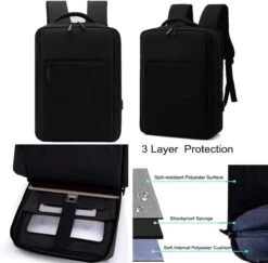 IBright Laptop Rugzak - Geschikt Tot 15,6 Inch - Met USB-poort - Waterdicht En Compact - 21 Liter - Zwart -Reisbagage Winkel 1200x1180 7